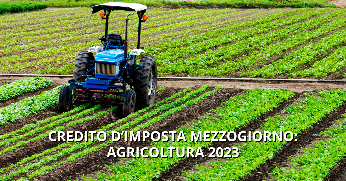 CREDITO D’IMPOSTA MEZZOGIORNO: AGRICOLTURA 2023